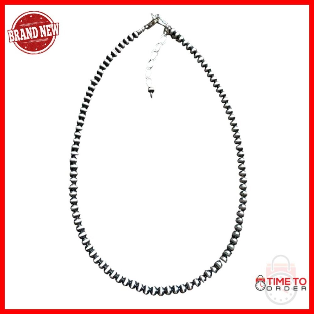 Sterling Silver 4mm Pearl Necklace Lobster Clasp Southwestern Style